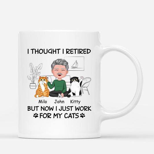 1060MUS1 Personalized Mugs Gifts Retired Cat Cat Lovers