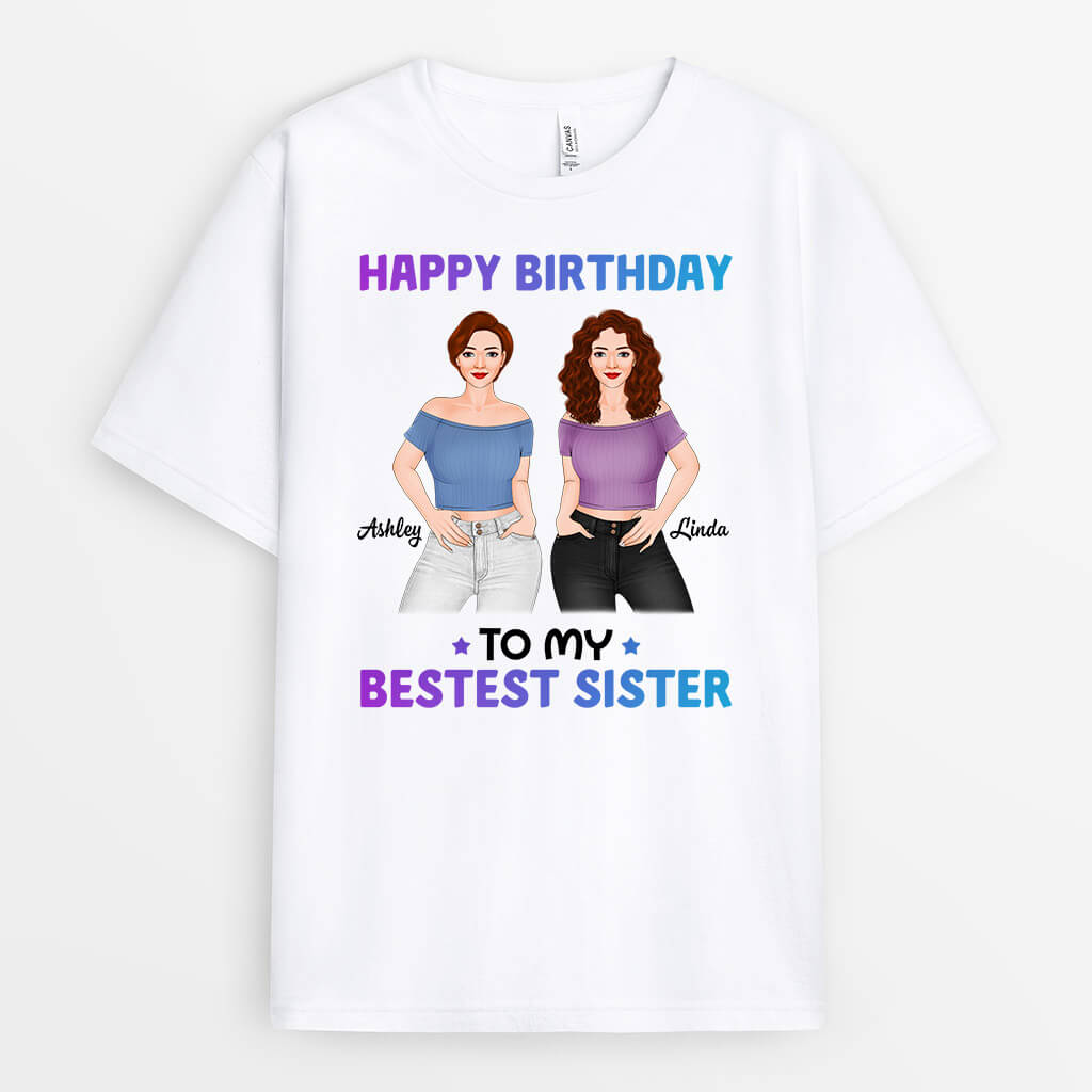 1068AUS2 Personalized T Shirts Gifts Birthday Sister