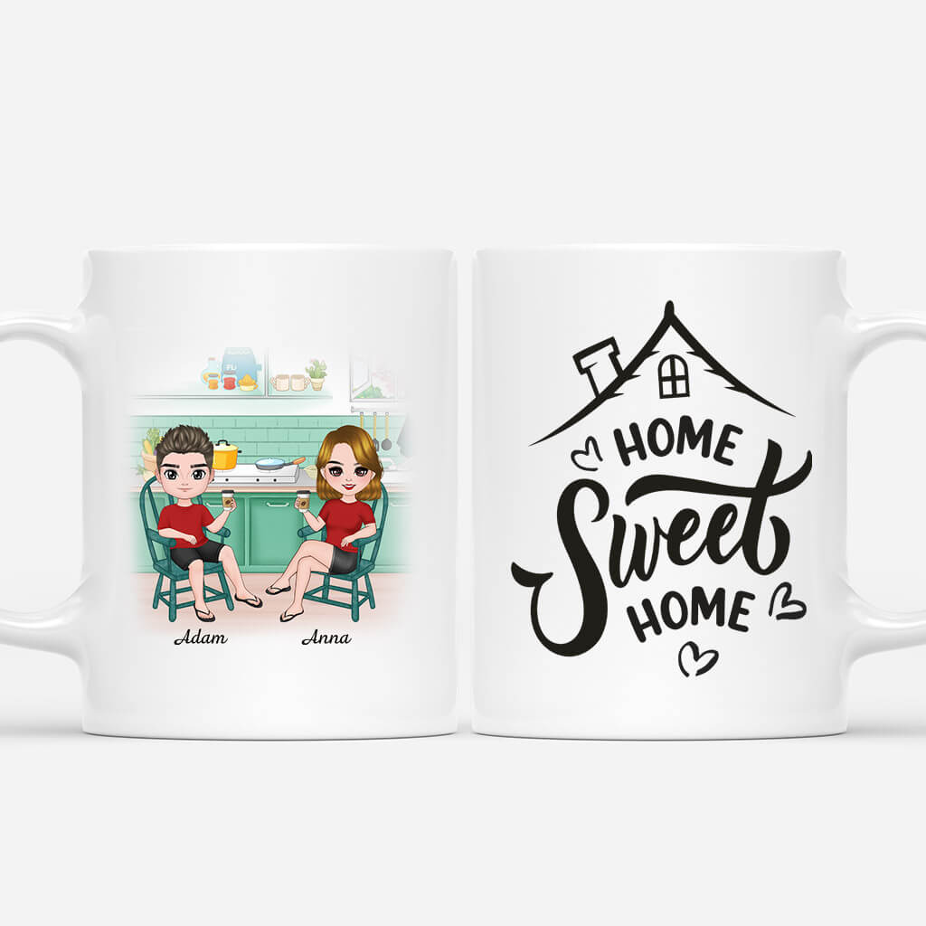 1077MUS1 Personalized Mugs Gifts Home Sweet Husband Wife Couple