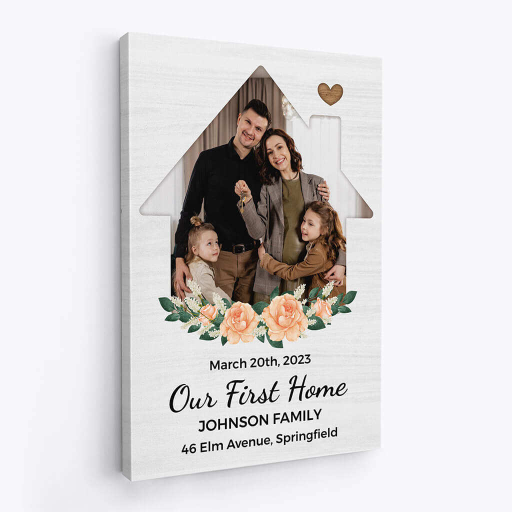 Personalized Our First Home Family Canvas - Personal House
