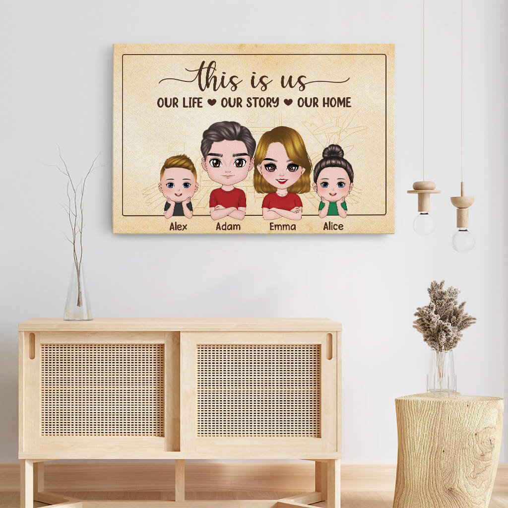 1083CUS3 Personalized Canvas Gifts Home Family