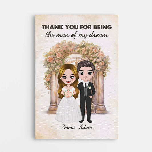 1089CUS1 Personalized Canvas Gifts Thank You Couple Husband