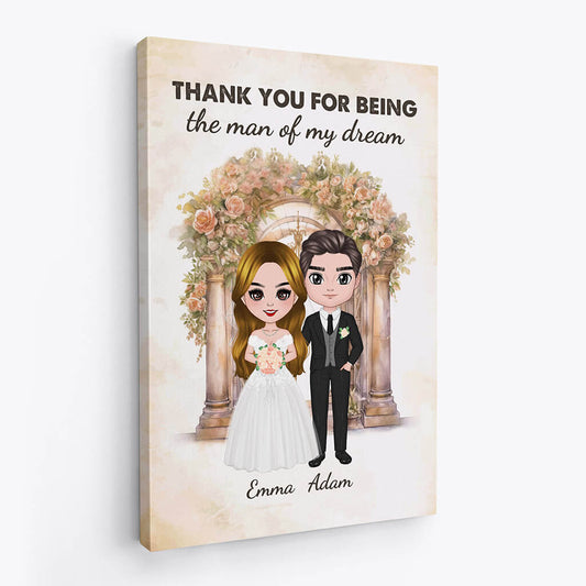 1089CUS2 Personalized Canvas Gifts Thank You Couple Husband