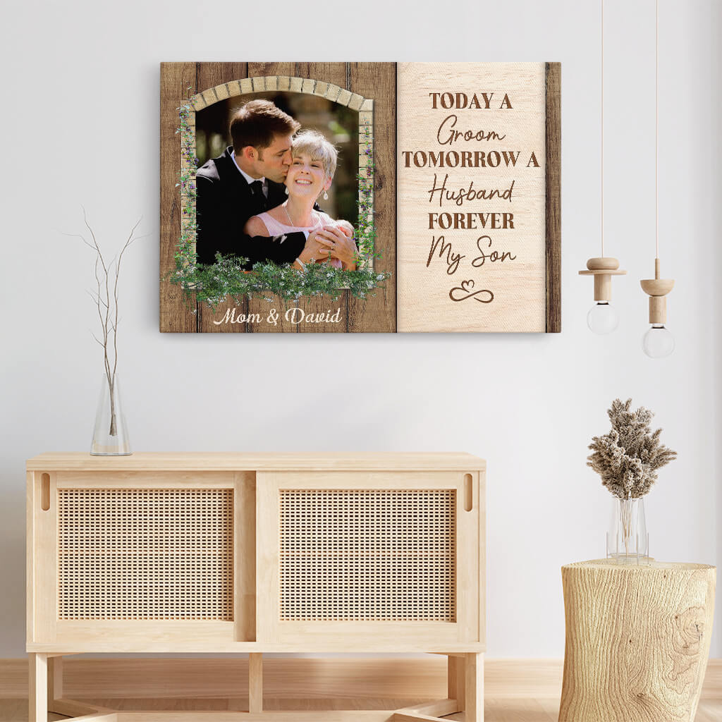 1090CUS3 Personalized Canvas Gifts Wedding Mother Groom