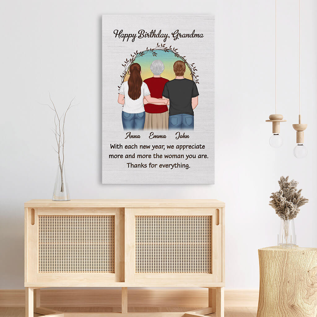 Thank You Mom Personalized Photo Canvas Print, Birthday Gift For