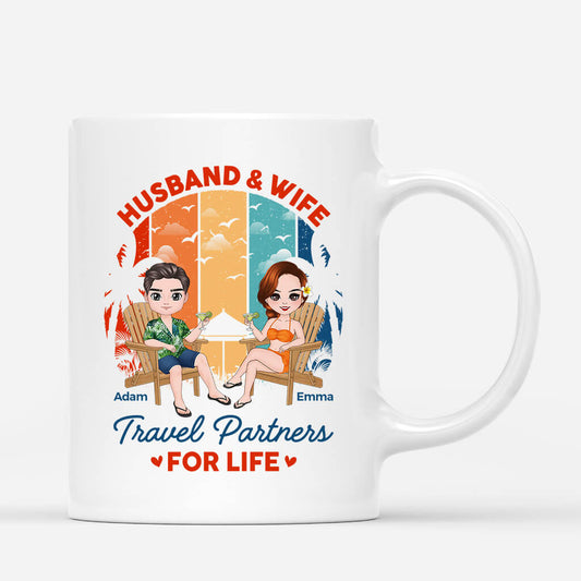 1092MUS1 Personalized Mugs Gifts Beach Travel Husband Wife Couple
