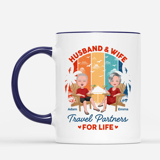 1092MUS2 Personalized Mugs Gifts Beach Travel Husband Wife Couple
