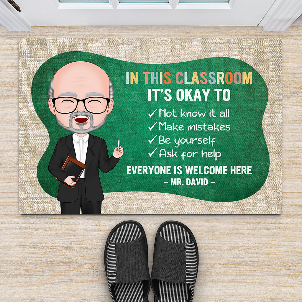 1098DUS2 Personalised Doormats Gifts Classroom Teacher