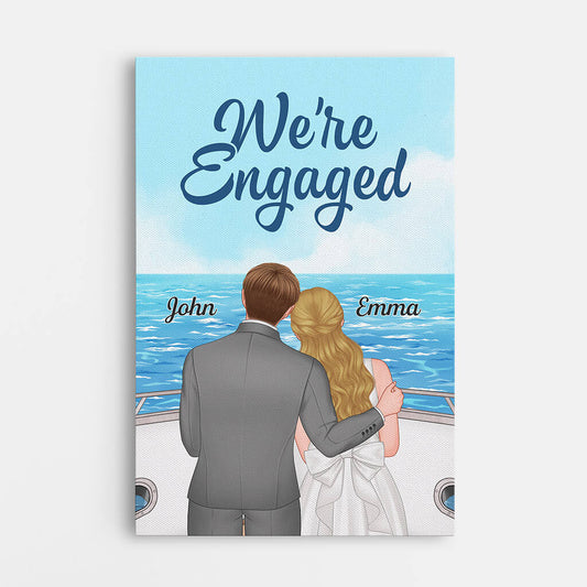 1102CUS1 Personalized Canvas Gifts Engagement Couple