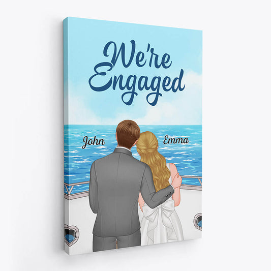 1102CUS2 Personalized Canvas Gifts Engagement Couple