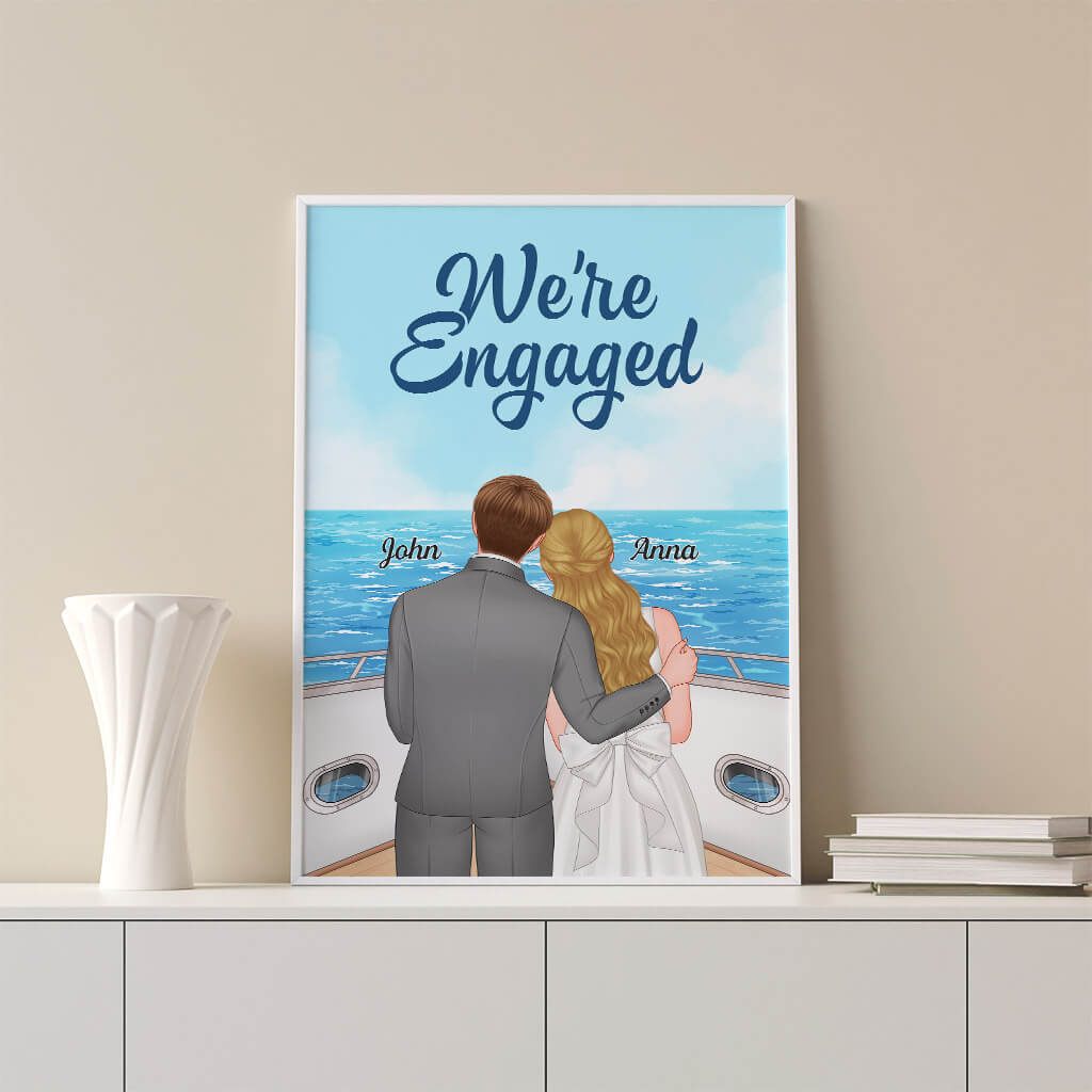 1102SUS3 Personalized Posters Gifts Engagement Couple