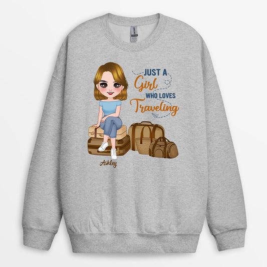 1103WUS1 Personalized Sweatshirt Gifts Travelling Her