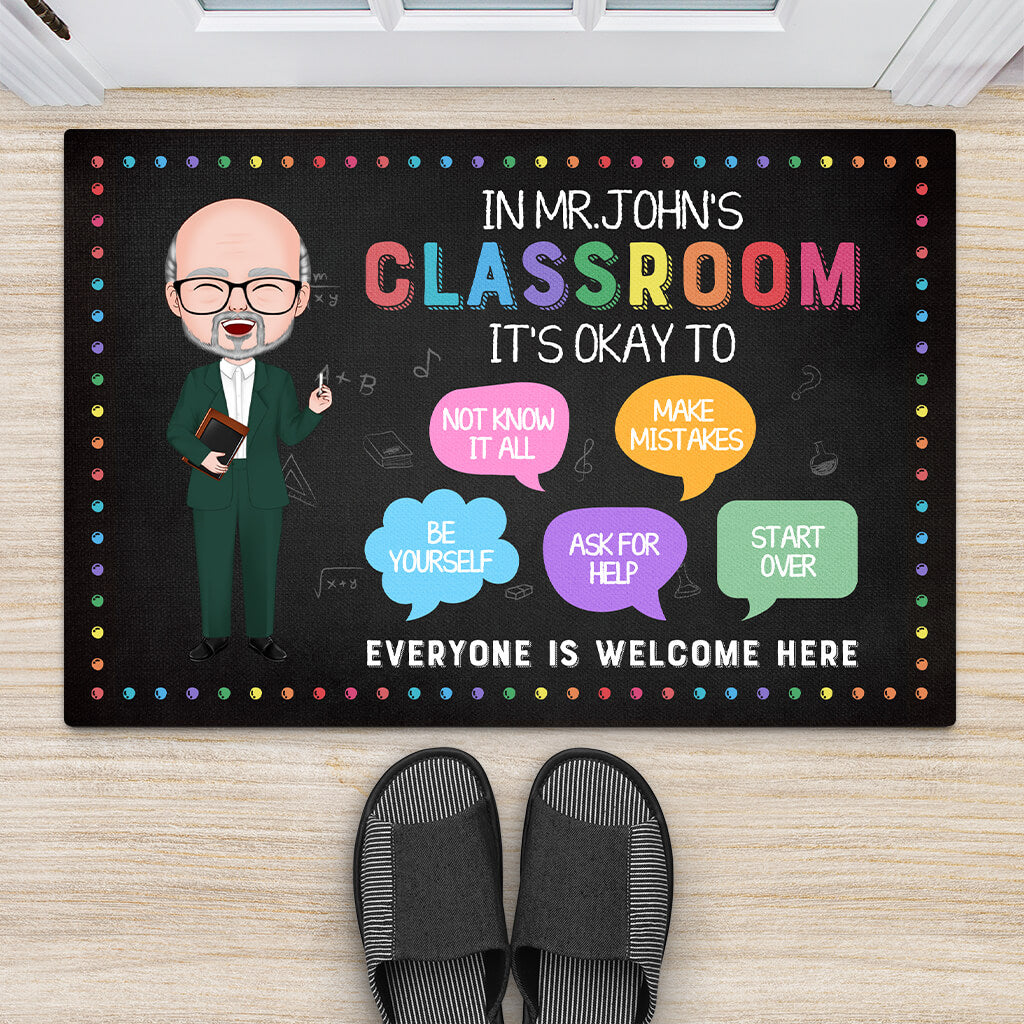 Crayons Classroom Doormat - Custom Teacher's Name - We Are The Brighte -  GoDuckee