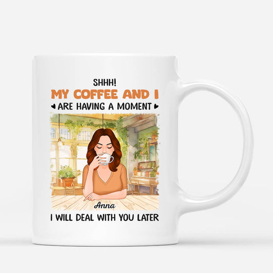 1118MUS1 Personalized Mugs Gifts Coffee Moment Her