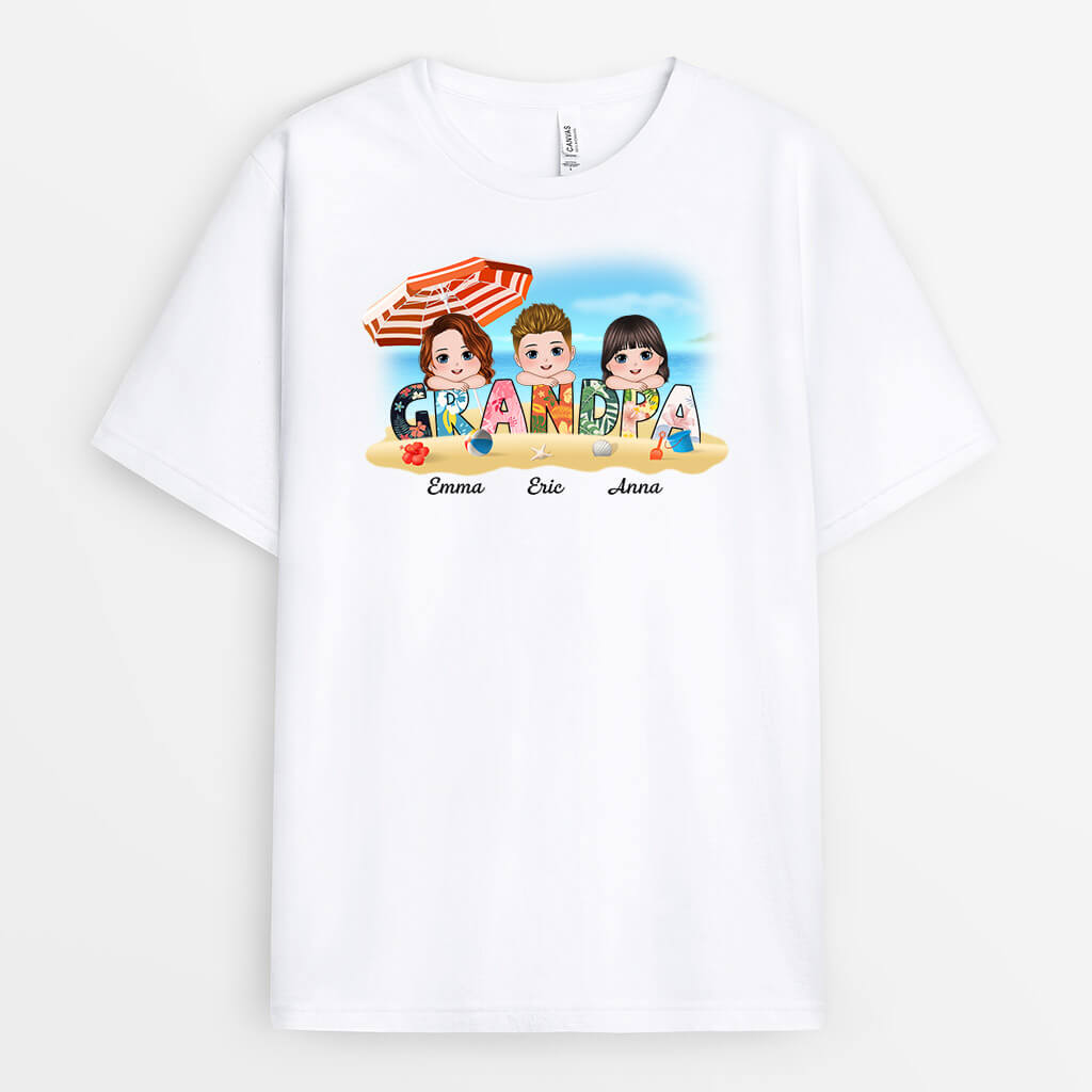 1129AUS2 Personalized T Shirts Gifts Summer Vacation Grandpa