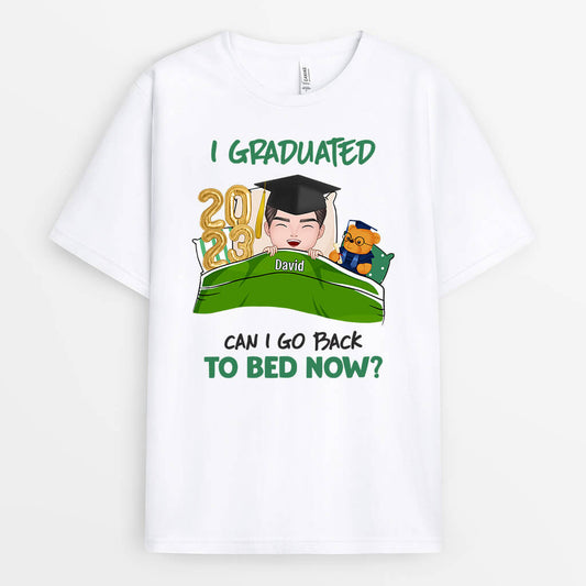 1134AUS1 Personalized T Shirts Gifts Graduated Bed Graduates Friends