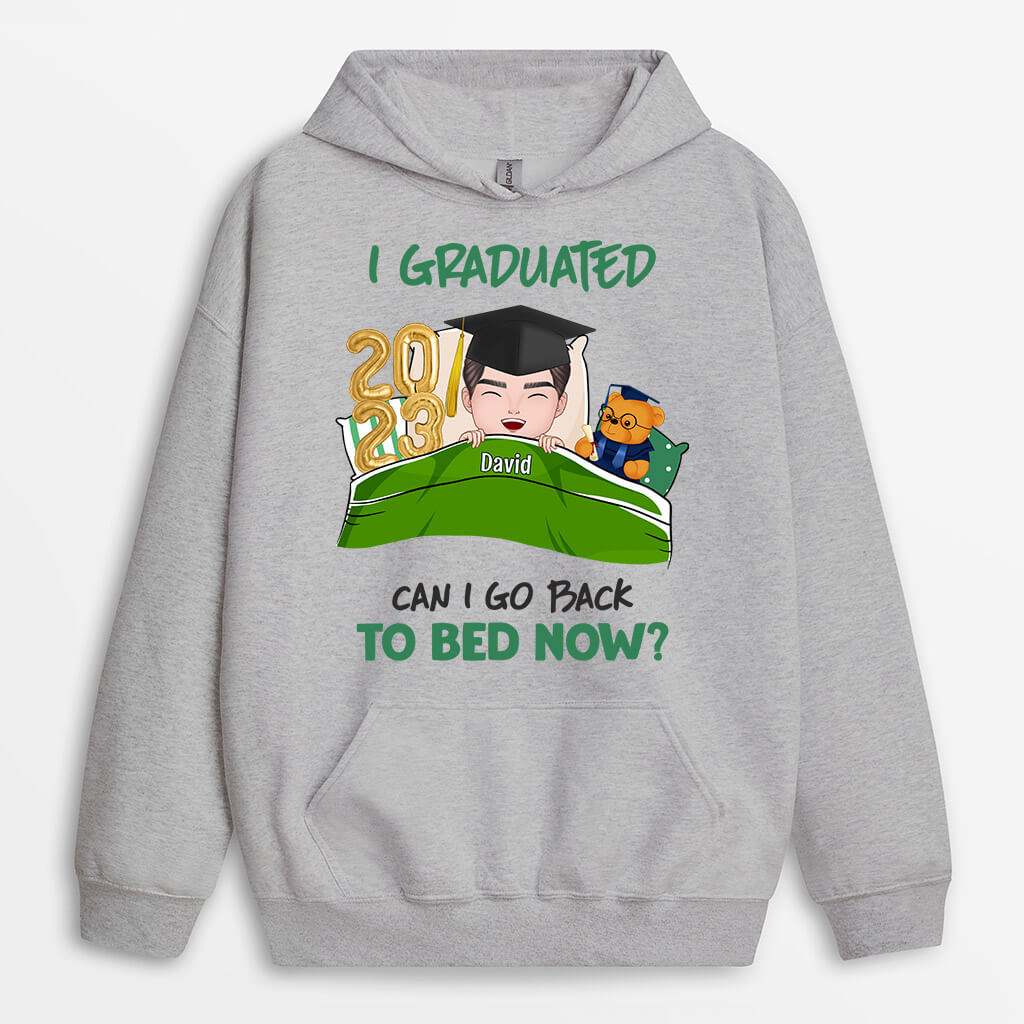 1134HUS1 Personalized Hoodie Gifts Graduated Bed Graduates Friends