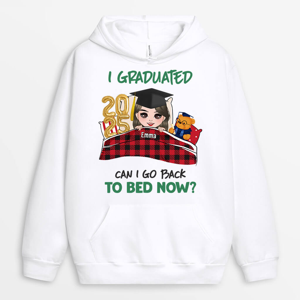 1134HUS2 Personalized Hoodie Gifts Graduated Bed Graduates Friends