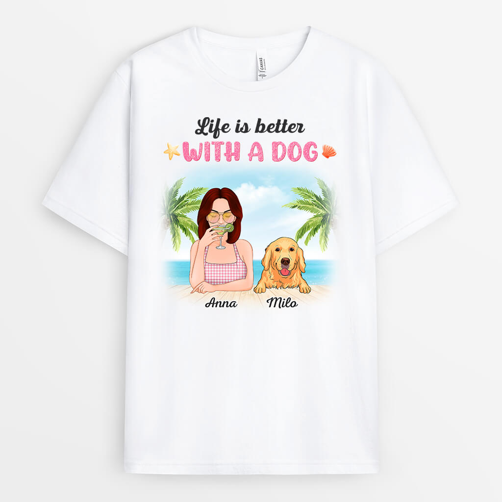 1135AUS1 Personalized T Shirt Gifts SummerLife DogLovers