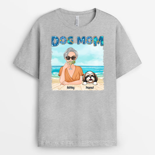 1136AUS1 Personalized T Shirts Gifts Beach Dog Mom DogLovers