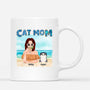 1136MUS1 Personalized Mugs Gifts Beach Cat Mom CatLovers