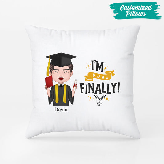 1137PUS2 Personalized Pillows Gifts Done Graduates