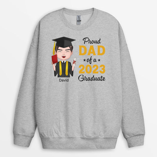 1138WUS1 Personalized Gifts Sweatshirt Proud Dad Mom Graduate
