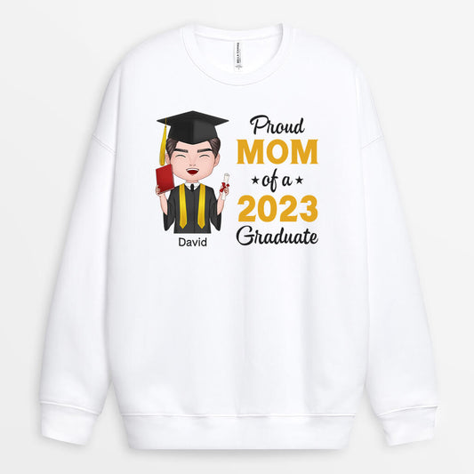 1138WUS2 Personalized Gifts Sweatshirt Proud Dad Mom Graduate