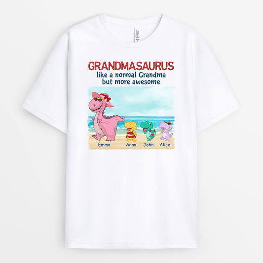 1139AUS1 Personalized T shirts Gifts Beach Dinosaur Grandma Mom