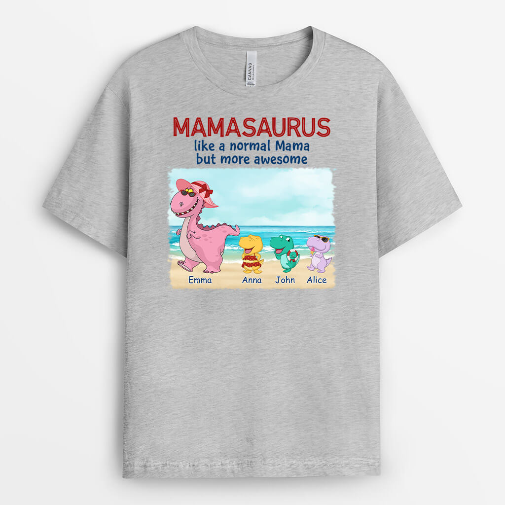 1139AUS2 Personalized T shirts Gifts Beach Dinosaur Grandma Mom