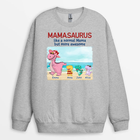 1139WUS2 Personalized Sweatshirt Gifts Beach Dinosaur Grandma Mom