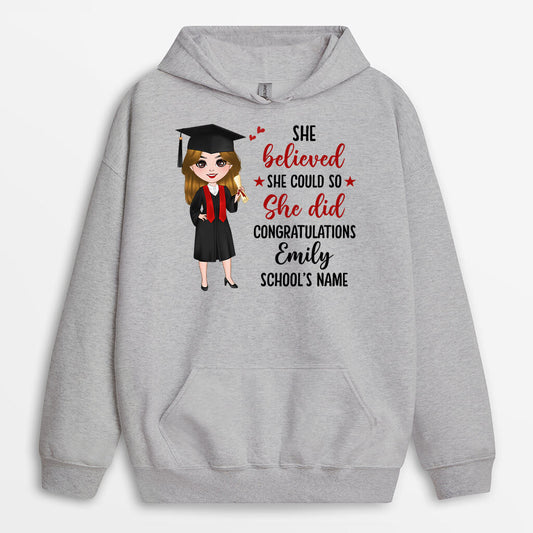 1140HUS1 Personalized Hoodie Gifts Believed Her Graduates