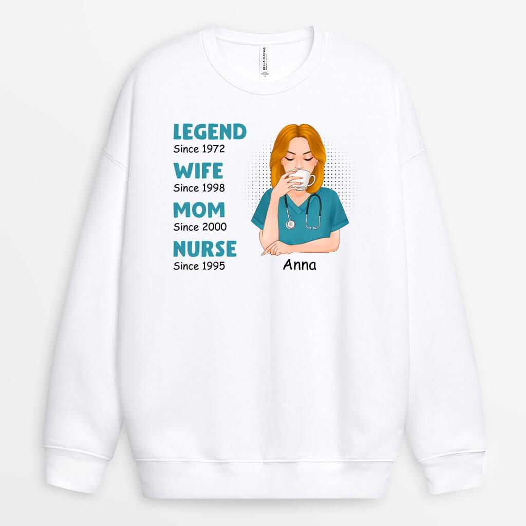 1145WUS1 Personalized Sweatshirt Gifts Awesome Nurse Mom Her