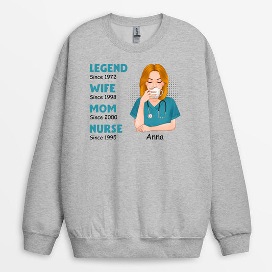 1145WUS2 Personalized Sweatshirt Gifts Awesome Nurse Mom Her