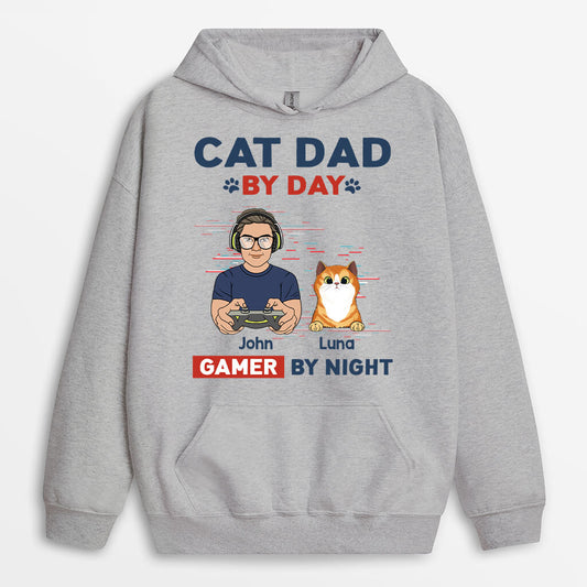 1164HUS1 Personalized Hoodies Gifts Game Dad CatLover