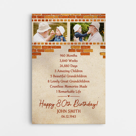 1169CUS1 Personalized Canvas Gifts Celebrating Grandparents