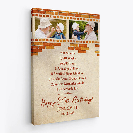 1169CUS2 Personalized Canvas Gifts Celebrating Grandparents