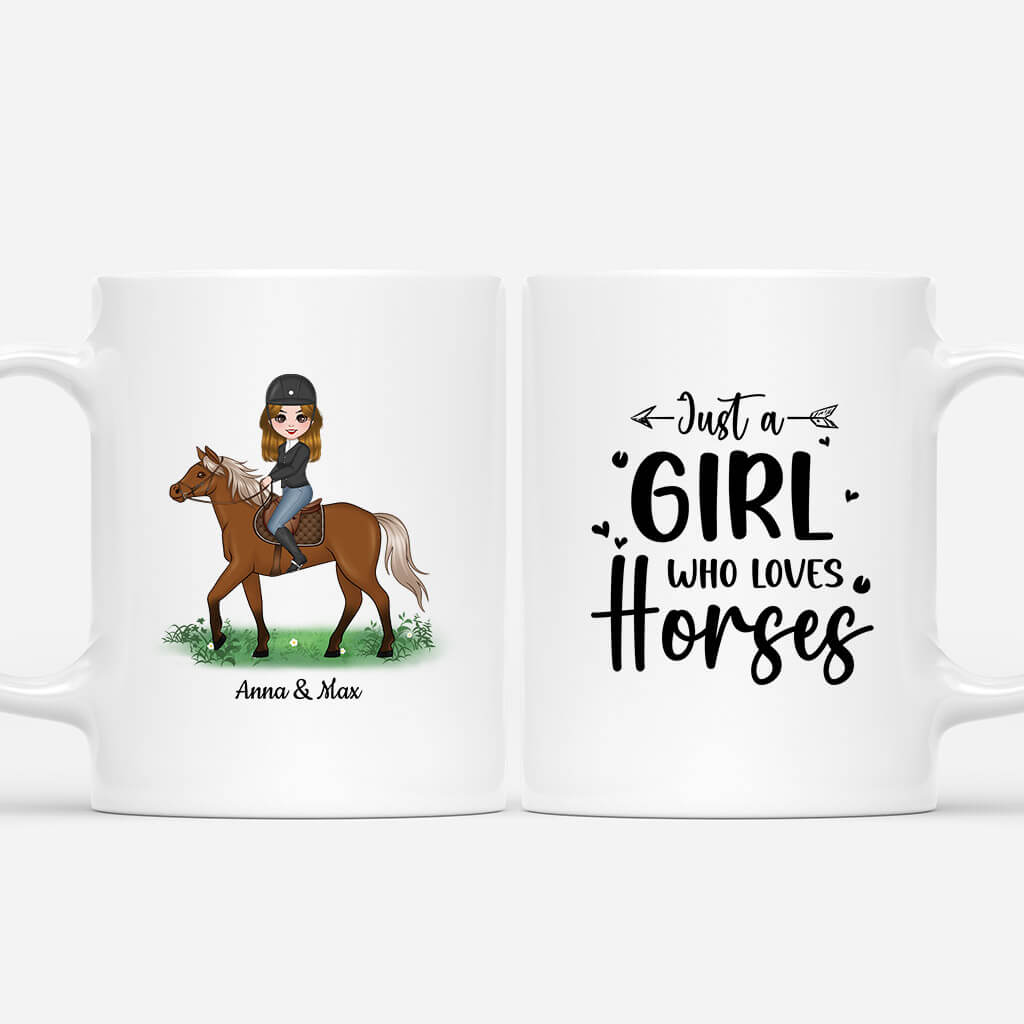 1185MUS1 Personalized Mugs Gifts Girl Horse Lovers Her