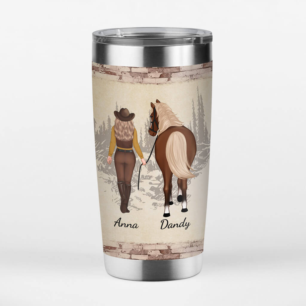 1186TUS2 Personalized Tumblers Gifts Girl Horse Lovers Her