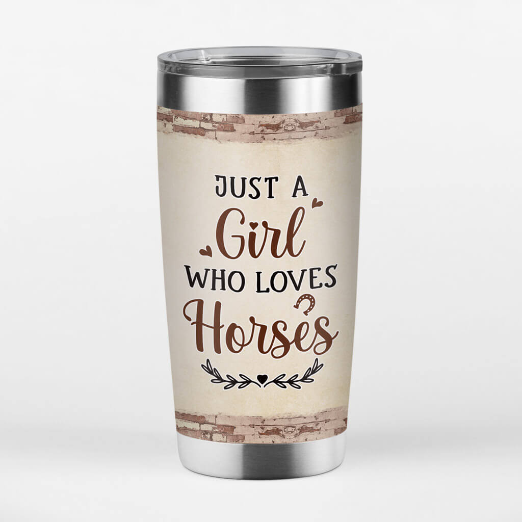 1186TUS3 Personalized Tumblers Gifts Girl Horse Lovers Her