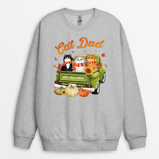 1207WUS2 Personalized Sweatshirt Gifts Fall Season Cat Lovers