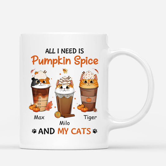1208MUS1 Personalized Mugs Gifts Pumpkin Cat Lovers
