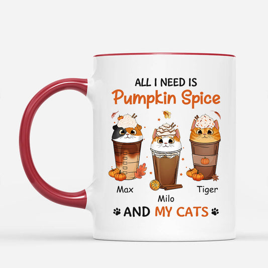1208MUS2 Personalized Mugs Gifts Pumpkin Cat Lovers