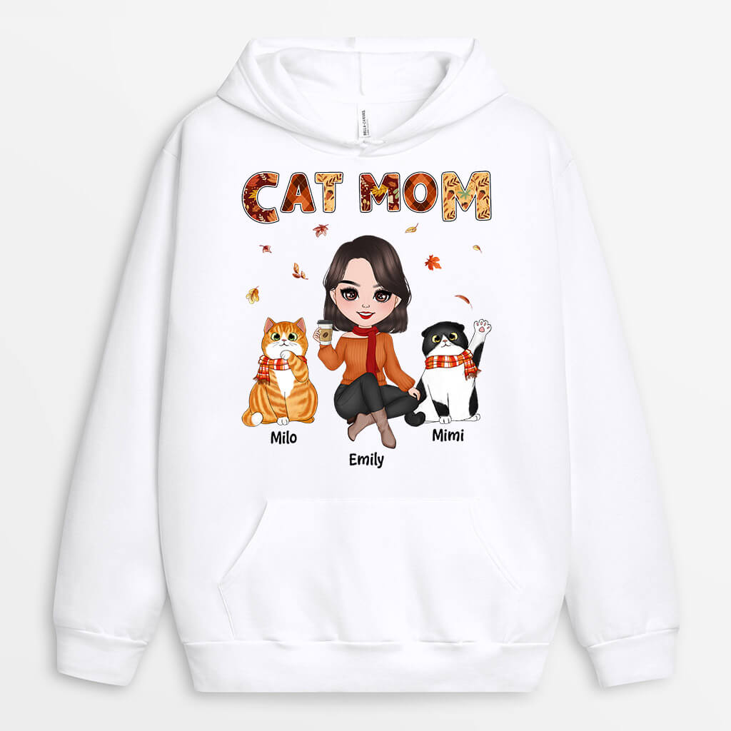 1210HUS2 Personalized Hoodie Gifts Fall Cat Lovers