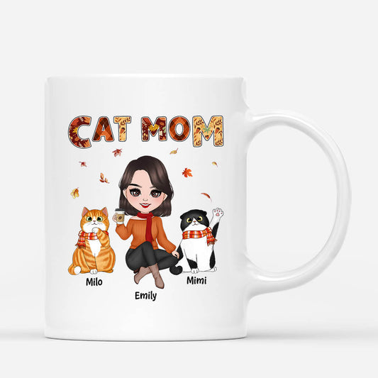 1210MUS1 Personalized Mugs Gifts Fall Cat Lovers