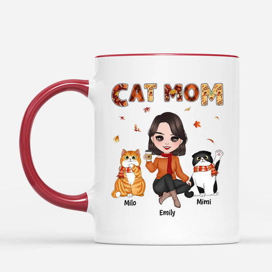 1210MUS2 Personalized Mugs Gifts Fall Cat Lovers