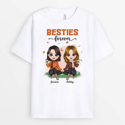 1214AUS1 Personalized T Shirt Gifts Besties Fall Friends