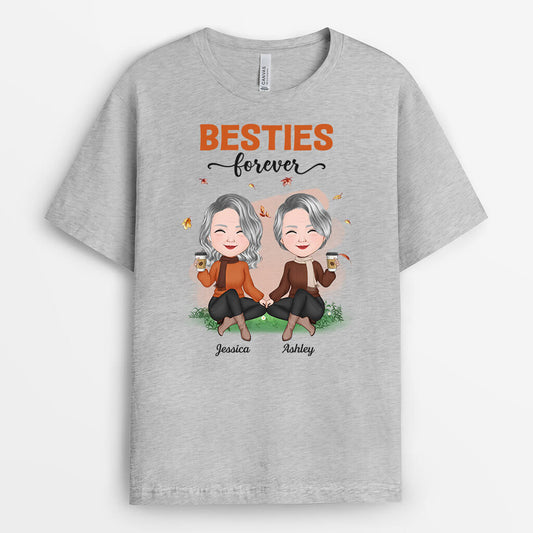 1214AUS2 Personalized T Shirt Gifts Besties Fall Friends