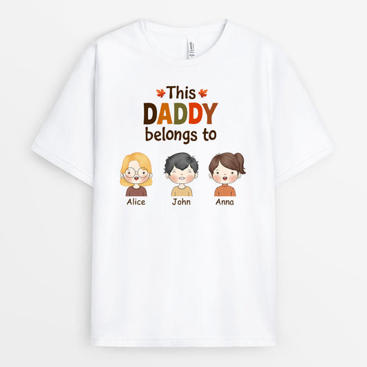 1215AUS1 Personalized T Shirt Gifts Fall Belongs Grandpa Dad