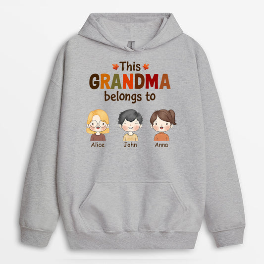 1215HUS2 Personalized Hoodies Gifts Fall Belongs Grandma Mom